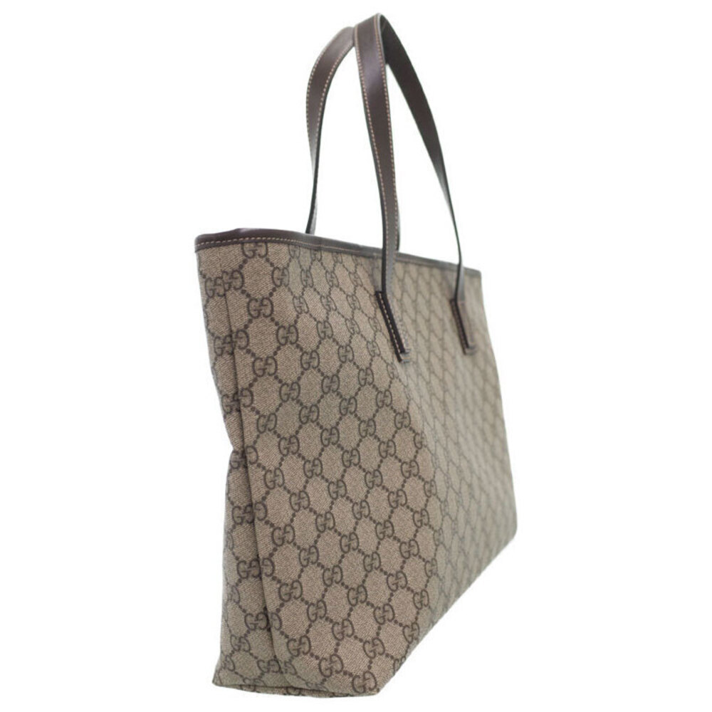 Gucci coated brown canvas Tote leather GG GG Supreme monogram Bag